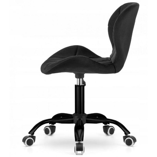 Кресло на колесах велюр черное черное основание -
                                                        Фото 2