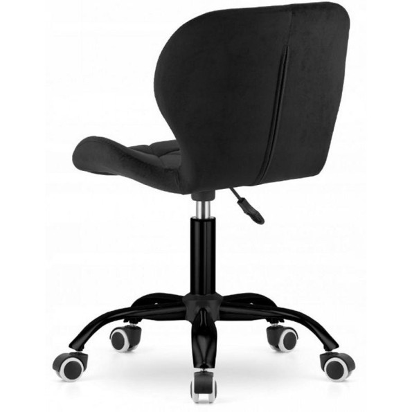 Кресло на колесах велюр черное черное основание -
                                                        Фото 4