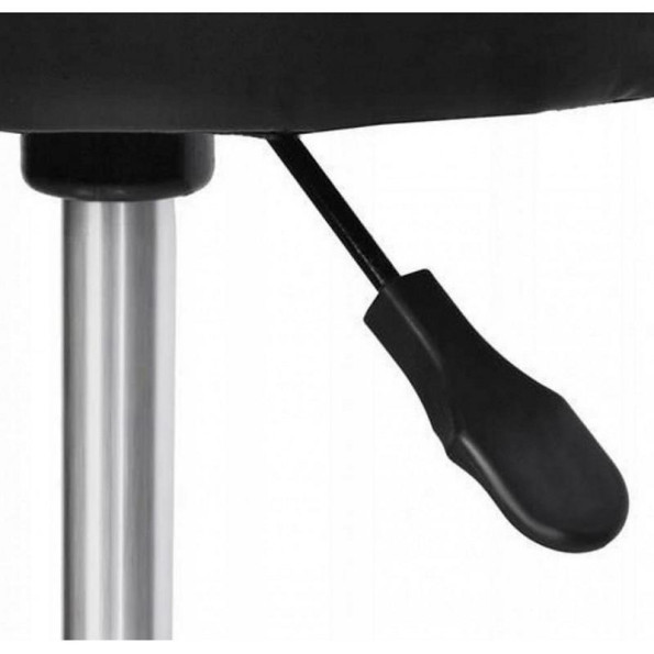 Кресло табурет на колесах без спинки круглое Bonro B-496 DQ черное -
                                                        Фото 3