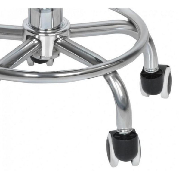 Кресло табурет на колесах без спинки круглое Bonro B-496 DQ черное -
                                                        Фото 5