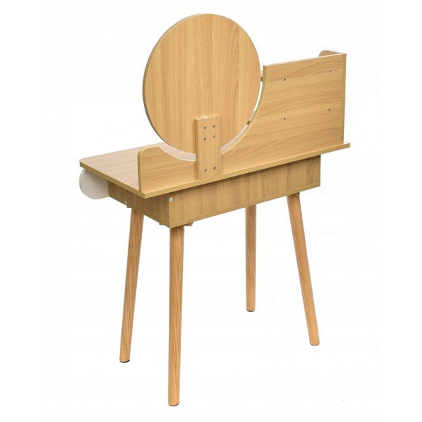 Туалетний столик з круглым зеркалом білий -
                                                        Фото 3