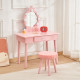Туалетный столик с подсветкой, розовая табуретка -
                                                        Фото 2