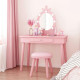 Туалетный столик с подсветкой, розовая табуретка -
                                                        Фото 3