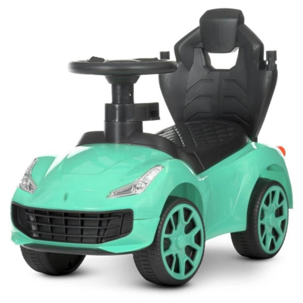 Детская машинка с ручкой зеленая -
                                                        Фото 2