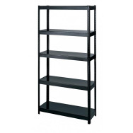 Стелаж металевий ЧОРНИЙ 180х90х40 см 5 полиць ЛМДФ БОНА-оптіма для будинку, гаражу, магазину
