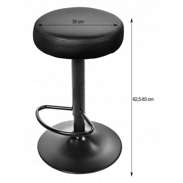 Барный стул черный с черным основанием -
                                                        Фото 7