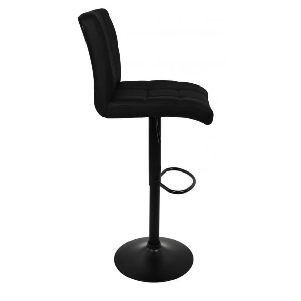 Барный стул со спинкой черный с черным основанием -
                                                        Фото 3