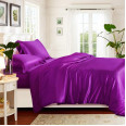 Евро постельный комплект атлас фиолетового цвета 326612