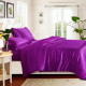 Евро постельный комплект атлас фиолетового цвета 326612 -
                                                        Фото 1