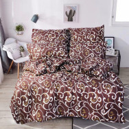 Двуспальный постельный комплект коричневый с вензелями