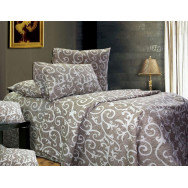 Євро постільна білизна бязь бежевого кольору 326639