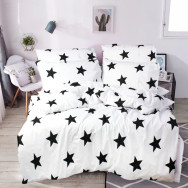 Двуспальный постельный комплект белый со звездами