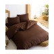 Двойной постельный комплект 100% микрофибра коричневого цвета 326552 -
                                                        Фото 1