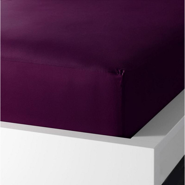 Полуторная простынь фиолетовая на резинке 90х200х20 см