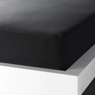 Полуторная простынь черная на резинке 80х160х20 см