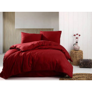 Подвійна постільна білизна 100% мікрофібра червоного кольору 326556