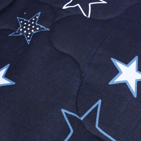 Одеяло силиконовое двуспальное микрофибра синего цвета 327019 -
                                                        Фото 2