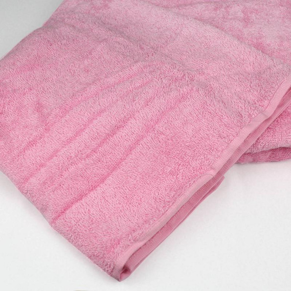 Полуторная простынь розовая махровая 150x200 см -
                                                        Фото 2