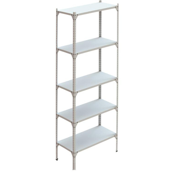 Стеллаж модульный 200х115х50 см СЕРЫЙ 5 полок из металла АНКОР-ЛАЙТ для магазина, дома, архива