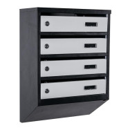 Почтовый ящик 4 секции 55х39х20 см Черно-серый ГАЛЛА