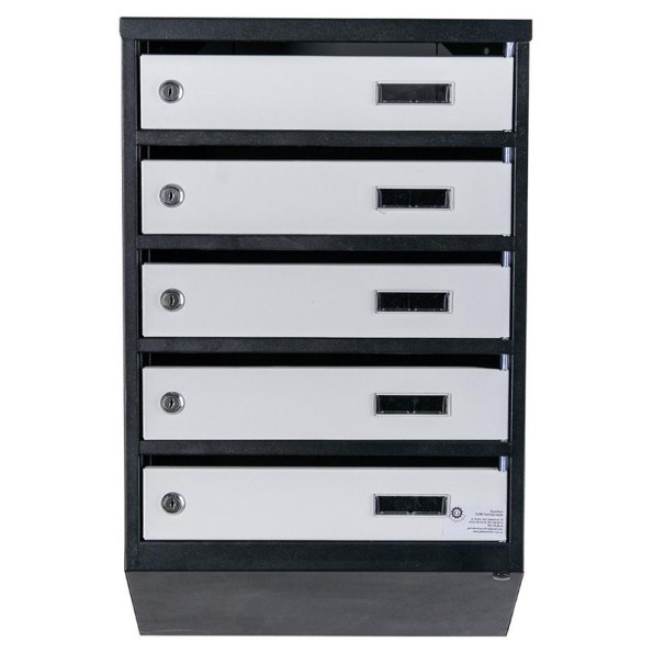 Почтовый ящик 5 секций 65х39х20 см Черно-серый ГАЛЛА -
                                                        Фото 2