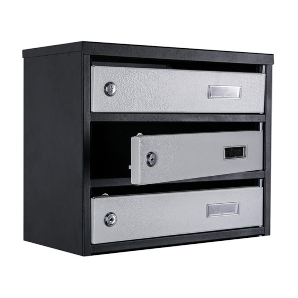 Почтовый ящик 5 секций 65х39х20 см Черно-серый ГАЛЛА -
                                                        Фото 3