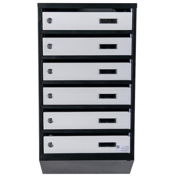 Почтовый ящик 6 секций 75х39х20 см Черно-серый ГАЛЛА -
                                                        Фото 2