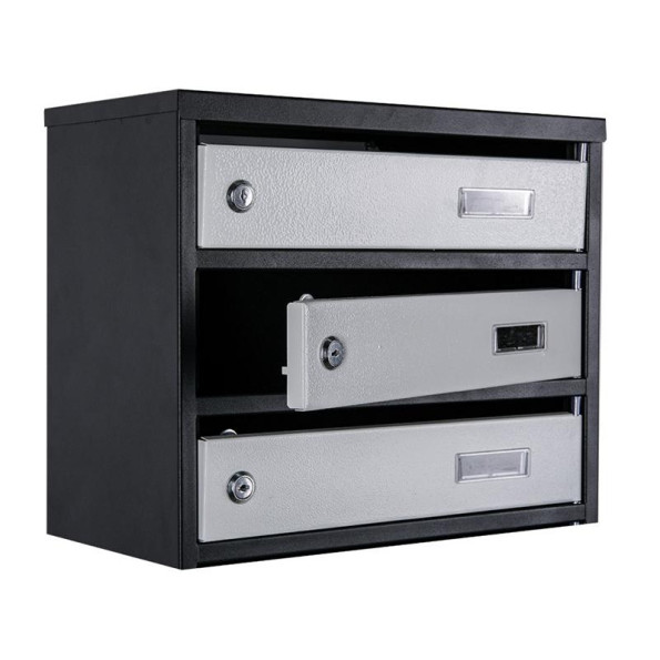 Почтовый ящик 6 секций 75х39х20 см Черно-серый ГАЛЛА -
                                                        Фото 3