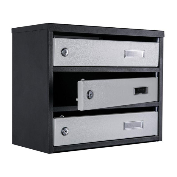 Почтовый ящик 7 секций 85х39х20 см Черно-серый ГАЛЛА -
                                                        Фото 3