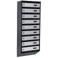Почтовый ящик 9 секций 105х39х20 см Черно-серый ГАЛЛА