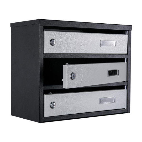 Почтовый ящик 9 секций 105х39х20 см Черно-серый ГАЛЛА -
                                                        Фото 3