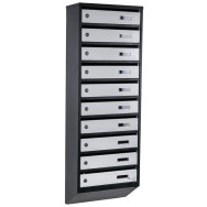Почтовый ящик 10 секций 115х39х20 см Черно-серый ГАЛЛА