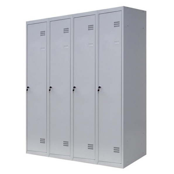 Шкаф металлический для одежды, 4 секции, 4 дверцы, секция 300 мм ГАЛЛА