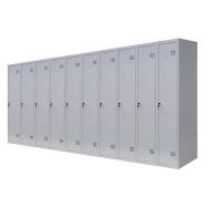 Шкаф металлический для одежды, 10 секций, 10 дверец, секция 300 мм ГАЛЛА