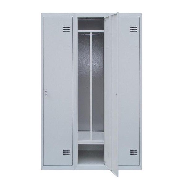Шкаф металлический с перегородкой для одежды, 3 секции, 3 дверцы, 400 мм ГАЛЛА