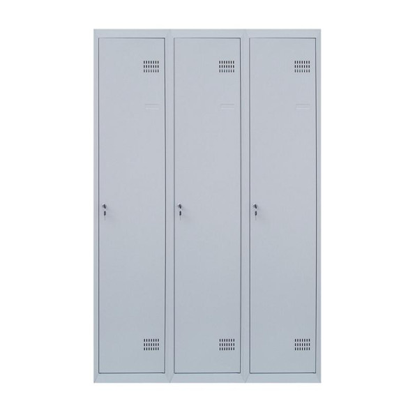 Шкаф металлический с перегородкой для одежды, 3 секции, 3 дверцы, 400 мм ГАЛЛА -
                                                        Фото 2