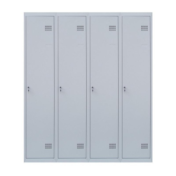 Шкаф металлический с перегородкой для одежды, 4 секции, 4 дверцы, 400 мм ГАЛЛА -
                                                        Фото 2