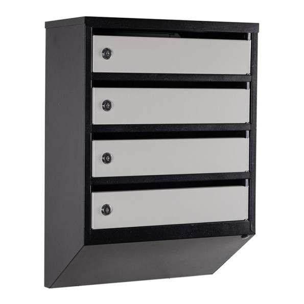 Почтовый ящик 4 секции 55х39х20 см Черный с серым ГАЛЛА