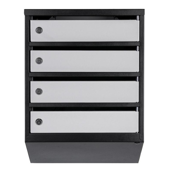 Почтовый ящик 4 секции 55х39х20 см Черный с серым ГАЛЛА -
                                                        Фото 2