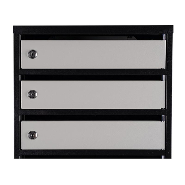 Почтовый ящик 4 секции 55х39х20 см Черный с серым ГАЛЛА -
                                                        Фото 6