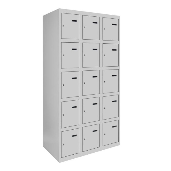 Камера хранения металлическая 5-ти уровневая, 3 секции, 15 дверец, секция 300 мм ГАЛЛА