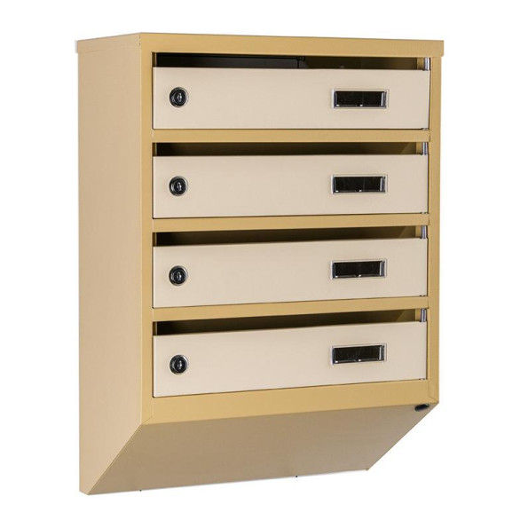 Почтовый ящик 4 секции Бежевый 55х39х20 см ГАЛЛА