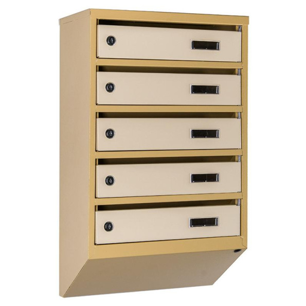 Почтовый ящик 5 секций 65х39х20 см Бежевый ГАЛЛА