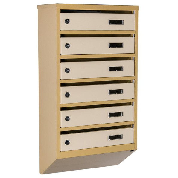 Почтовый ящик 6 секций 75х39х20 см Бежевый ГАЛЛА