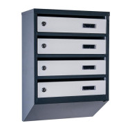 Почтовый ящик 4 секции Антрацит с серым 55х39х20 см ГАЛЛА