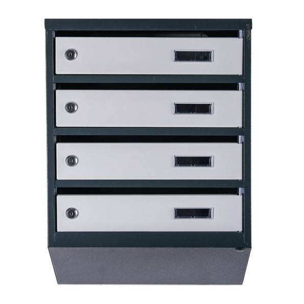 Почтовый ящик 4 секции Антрацит с серым 55х39х20 см ГАЛЛА -
                                                        Фото 2