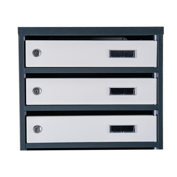 Почтовый ящик 4 секции Антрацит с серым 55х39х20 см ГАЛЛА -
                                                        Фото 4