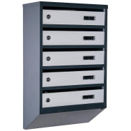 Почтовый ящик 5 секций Антрацит с серым 65х39х20 см ГАЛЛА