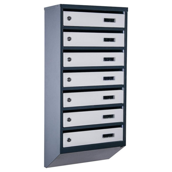 Почтовый ящик 7 секций Антрацит с серым 85х39х20 см ГАЛЛА