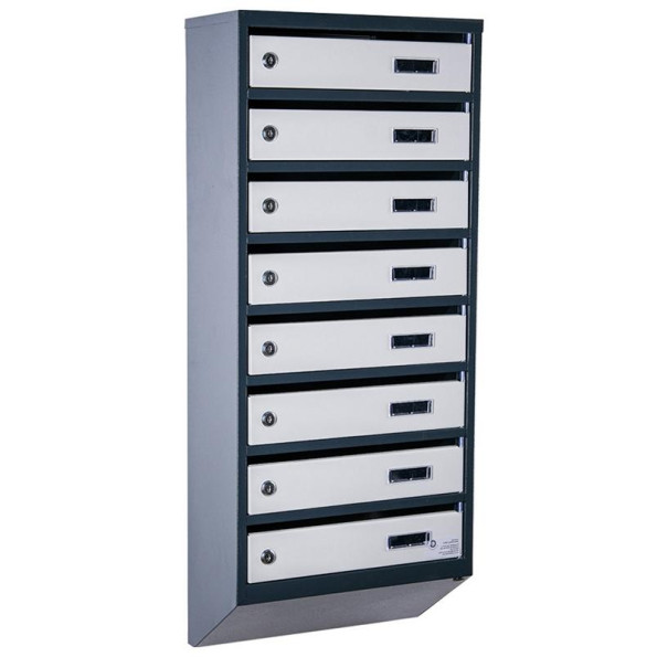 Почтовый ящик 8 секций Антрацит с серым 95х39х20 см ГАЛЛА